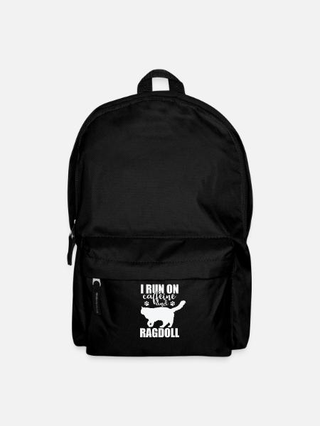 I Run on Caffeine and Ragdoll Hauskatze - Rucksack - Schwarz