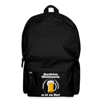 Bierbauch Schwangerschaft Vater Schwanger Bier - Rucksack - Schwarz - Vorne