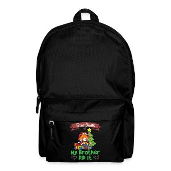 Cher Père Noël Mon frère l’a fait Frères et sœurs Noël - Sac à dos - noir - Devant