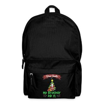 Cher Père Noël Mon frère l’a fait Frères et sœurs Noël - Sac à dos - noir - Devant