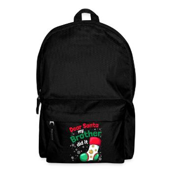 Dear Santa My Brother Did It Xmas Pajama Christmas - Backpack - black - Front