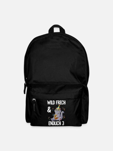 3. Geburtstag Katze Wild Frech Und Endlich 3 Jahre - Rucksack - Schwarz