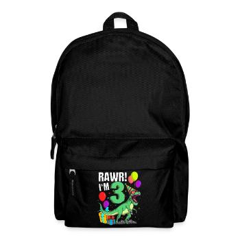 3rd birthday I am 3 years T-Rex dinosaur - Backpack - black - Front