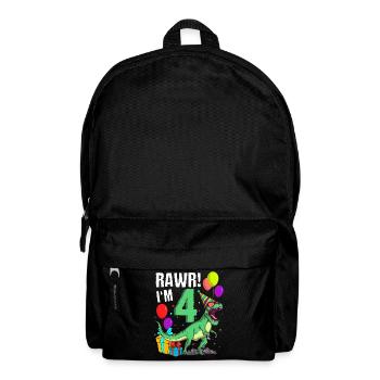 4. Geburtstag Ich Bin 4 Jahre T-Rex Dinosaurier - Rucksack - Schwarz - Vorne