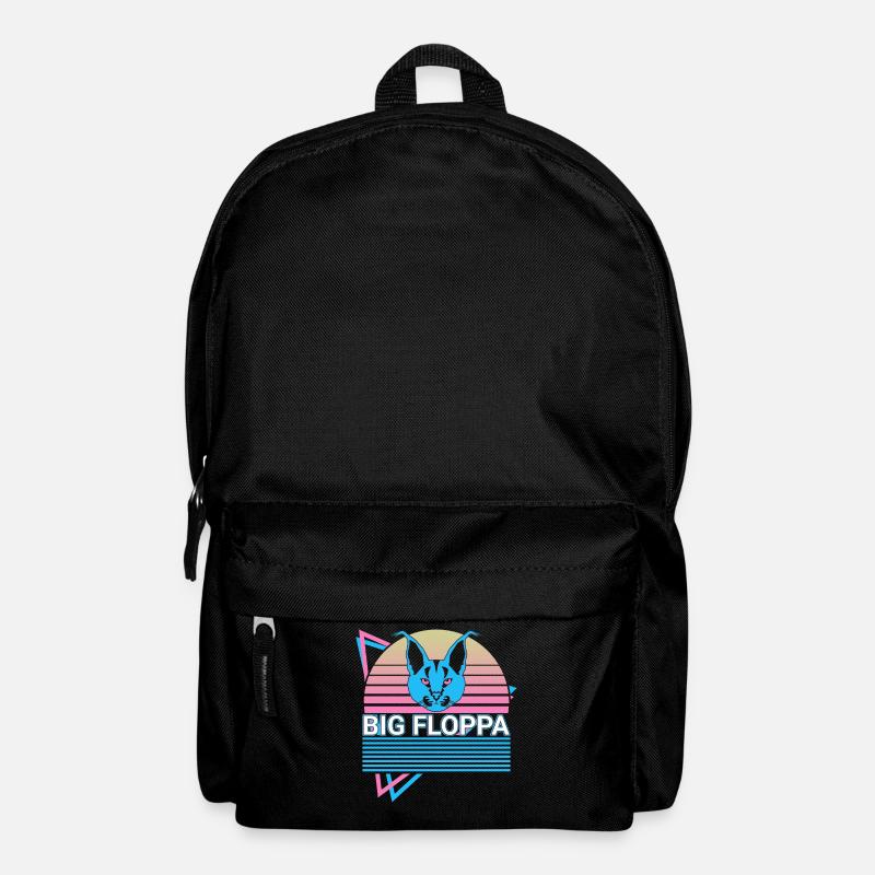 Big Floppa Karakal Katze Meme Retro - Rucksack - Schwarz