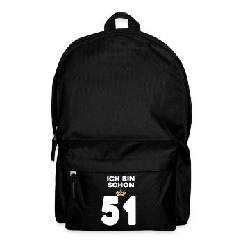 51. Geburtstag Geschenk - 51 Jahre mit Krone - Rucksack - Schwarz - Vorne