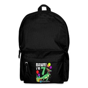 7. Geburtstag Ich Bin 7 Jahre T-Rex Dinosaurier - Rucksack - Schwarz - Vorne
