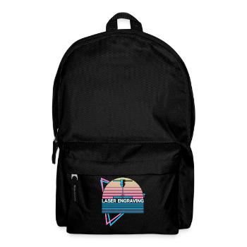 Laser Engraving Retro - Backpack - black - Front