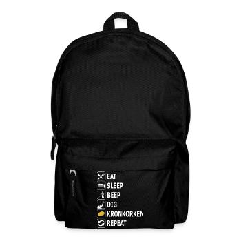 sondeln, Sondengänger, Kronkorken, Metallsuche - Rucksack - Schwarz - Vorne