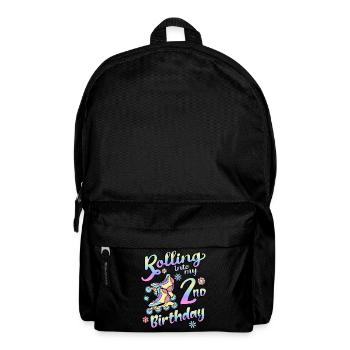 Roulant dans mon patineur à roulettes de 2e anniversaire en ligne - Sac à dos - noir - Devant