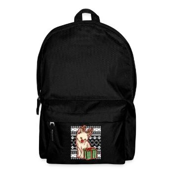 Ugly Christmas Sweater Tshirt Christmas Cat - Backpack - black - Front
