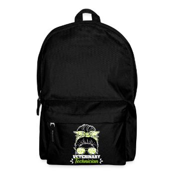 Veterinary Technician Messy Bun - Backpack - black - Front