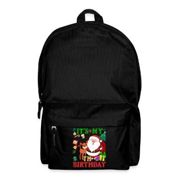 Es Ist Mein 6. Geburtstag Weihnachtsmann - Rucksack - Schwarz - Vorne