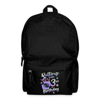 Rolling Into 3rd Birthday Quad Skater Rollschuhe - Rucksack - Schwarz - Vorne
