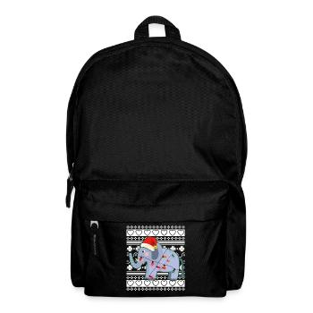 Ugly Christmas Sweater Christmas Elephant - Backpack - black - Front