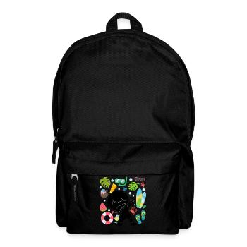 Silhouette Dabbing Boy Summer Time Beach Style - Backpack - black - Front