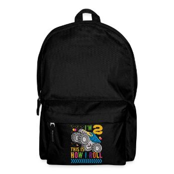 I'm 2 it's how I roll | Monster Truck - Backpack - black - Front
