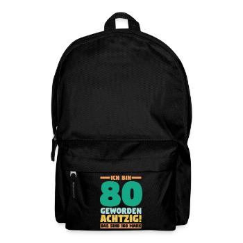 Achtzig Achtzigster 80 Jahre Geburtstag - Rucksack - Schwarz - Vorne