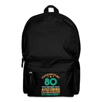 Achtzig Achtzigster 80 Jahre Geburtstag - Rucksack - Schwarz - Vorne