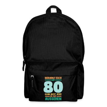 Achtzig 80 Jahre Achtzigster Geburtstag - Rucksack - Schwarz - Vorne