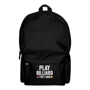 Billard Spielen Sie Sagten Spieler Pool Billiard - Rucksack - Schwarz - Vorne