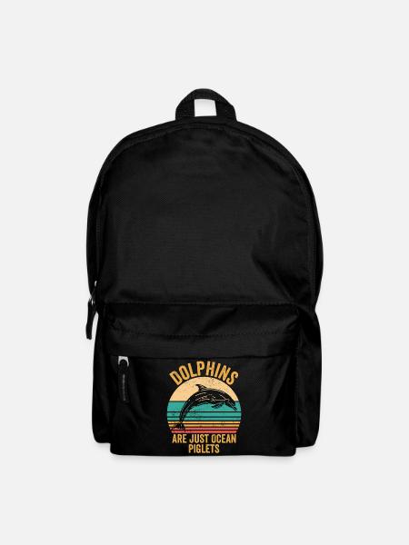 Lustige Delphine sind nur Ozeanschweinchen Retro - Rucksack - Schwarz