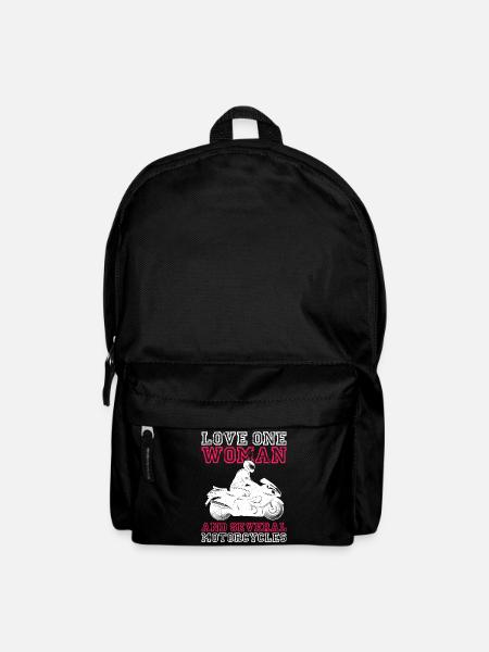 Love One Woman And Several Motorcycles Motorrad - Rucksack - Schwarz