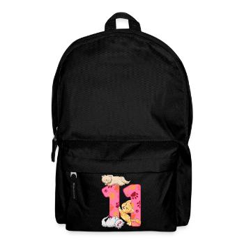 Chaton de 11e anniversaire | Chemise d’anniversaire de chat - Sac à dos - noir - Devant
