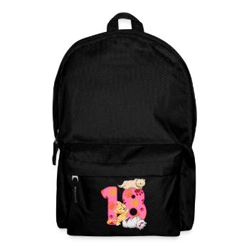 Chaton de 18e anniversaire | Chemise d’anniversaire de chat - Sac à dos - noir - Devant
