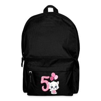 5e anniversaire Chaton | Chemise d’anniversaire de chat | Chat - Sac à dos - noir - Devant