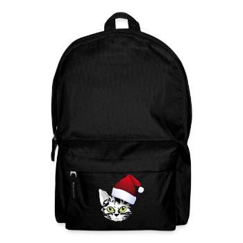 katze xmas weihnachten santa cat niedlich cute lol - Rucksack - Schwarz - Vorne