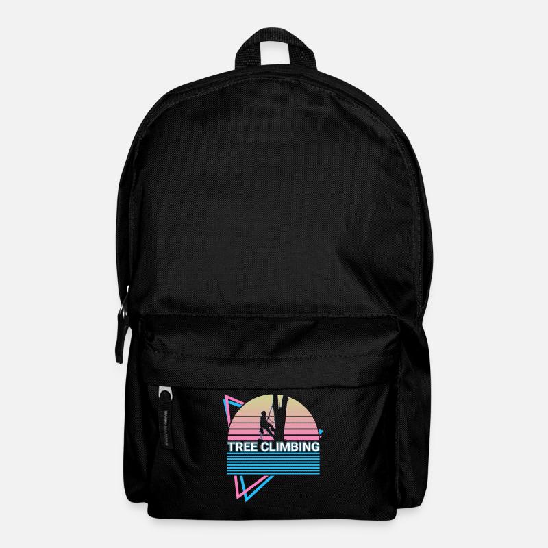 Baumklettern Baumkletterer Retro - Rucksack - Schwarz