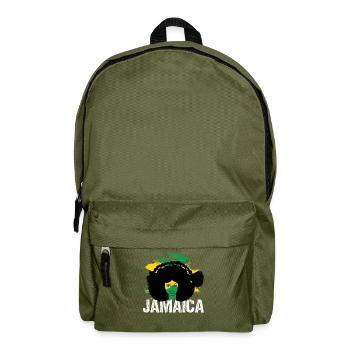 Collage des couleurs du drapeau de la Jamaica Afro Diva - Sac à dos - vert olive - Devant