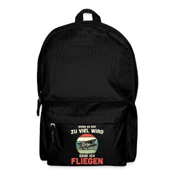 Modellflugzeug Modellflieger Modellbau Flugzeug - Rucksack - Schwarz - Vorne