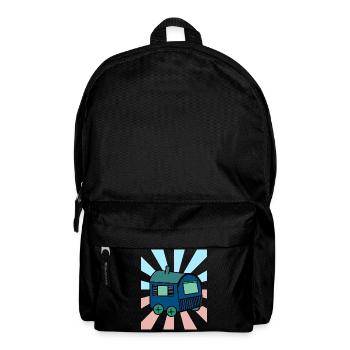 Weihnachtsgeschenk Bauwagen Hütte Haus Xmas - Rucksack - Schwarz - Vorne