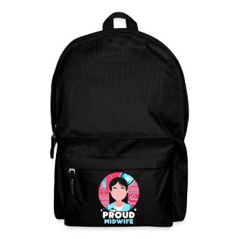 Stolze Hebamme Hebammen Geburtshilfe Beruf - Rucksack - Schwarz - Vorne