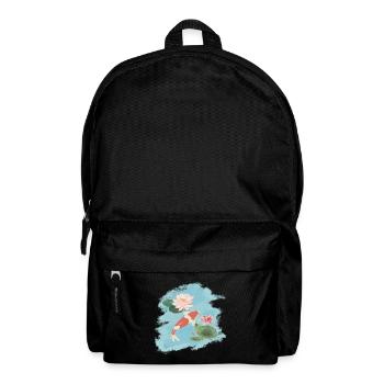 Japanese Koi pink water lilies - Koi Lovers Tee - Backpack - black - Front