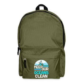 Keep Our Oceans Clean Ocean Protection Lake - Backpack - olive green - Front