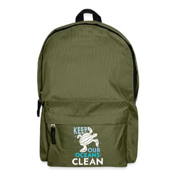 Keep Our Oceans Clean Ocean Protection Lake - Backpack - olive green - Front