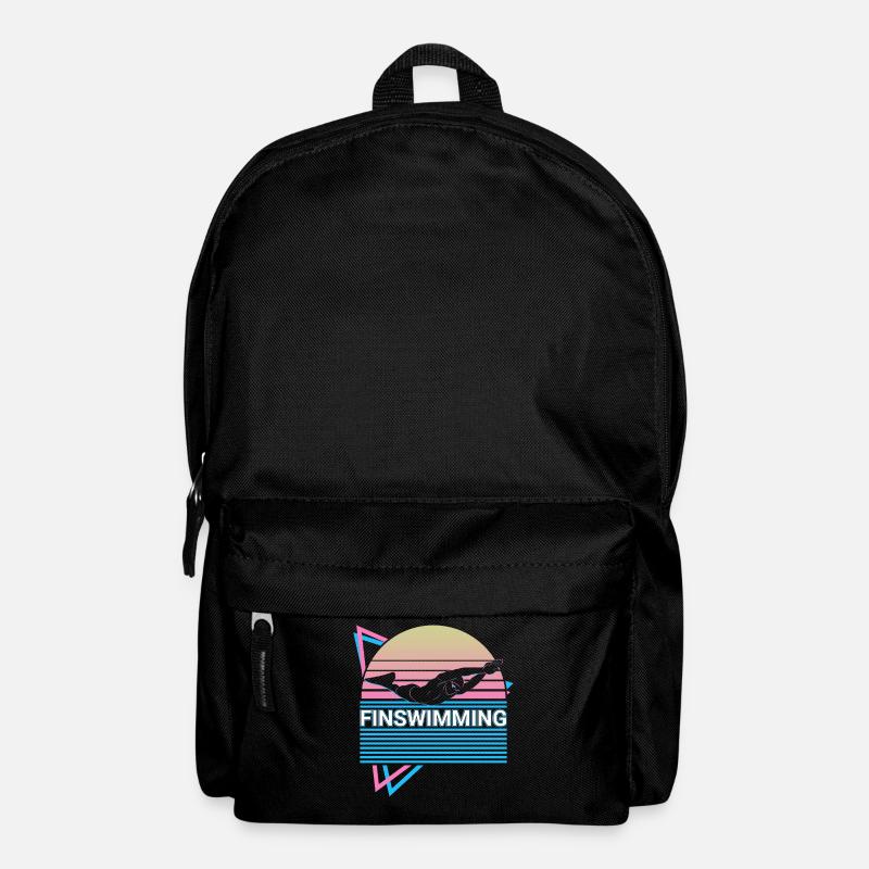 Flossenschwimmen Schwimmer Retro - Rucksack - Schwarz