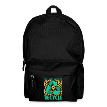Recycling Don't Waste Our Future Go Green Recycler - Backpack - black - Front