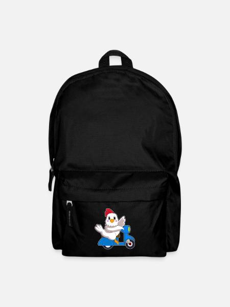 Huhn Motorroller - Rucksack - Schwarz