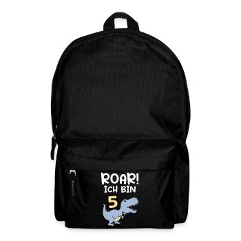 Dino 5 Jahre 5. Geburtstag Junge 5 Jahre - Rucksack - Schwarz - Vorne