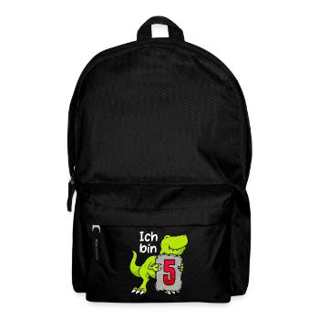 Dino 5 Jahre 5. Geburtstag Junge 5 Jahre - Rucksack - Schwarz - Vorne