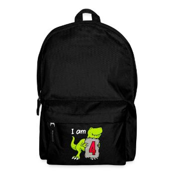 4th birthday Boy Dino 4 years - Backpack - black - Front