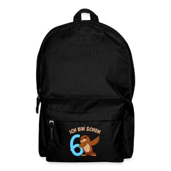Ich bin 6 Jahre 6. Geburtstag - Rucksack - Schwarz - Vorne