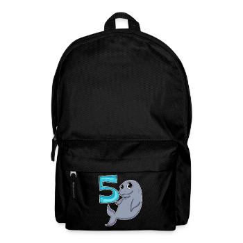 5 Jahre alt - 5. Geburtstag mit Tier Motiv - Rucksack - Schwarz - Vorne