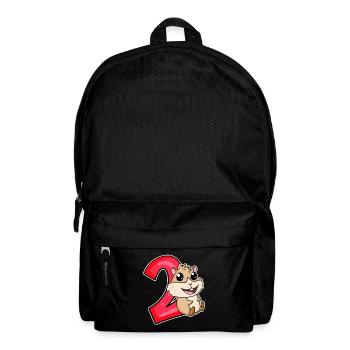 2 Jahre alt - 2 Geburtstag mit Tier Motiv - Rucksack - Schwarz - Vorne