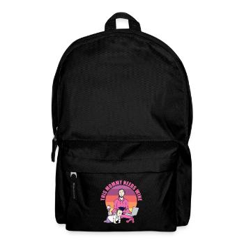 Mama Braucht Wein Mutter Weinliebhaber - Rucksack - Schwarz - Vorne