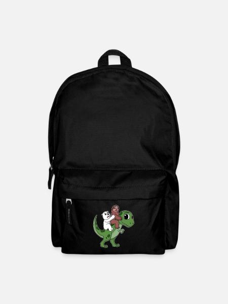 Dinosaurier Dino Faultier Bär - Rucksack - Schwarz